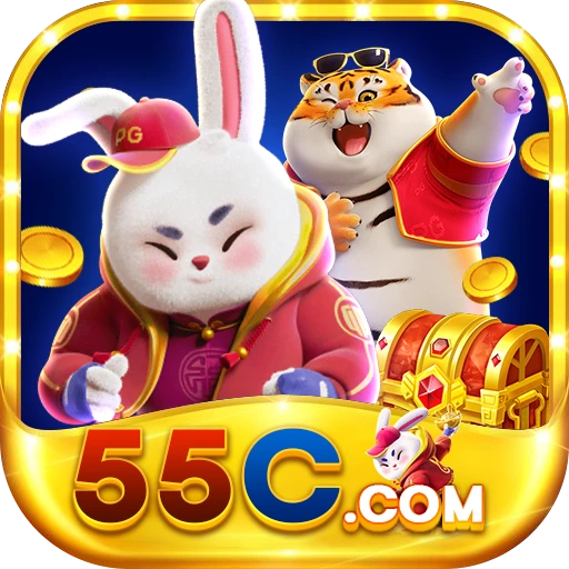Ícone oficial do app 55C com os mascotes coelho e tigre da sorte